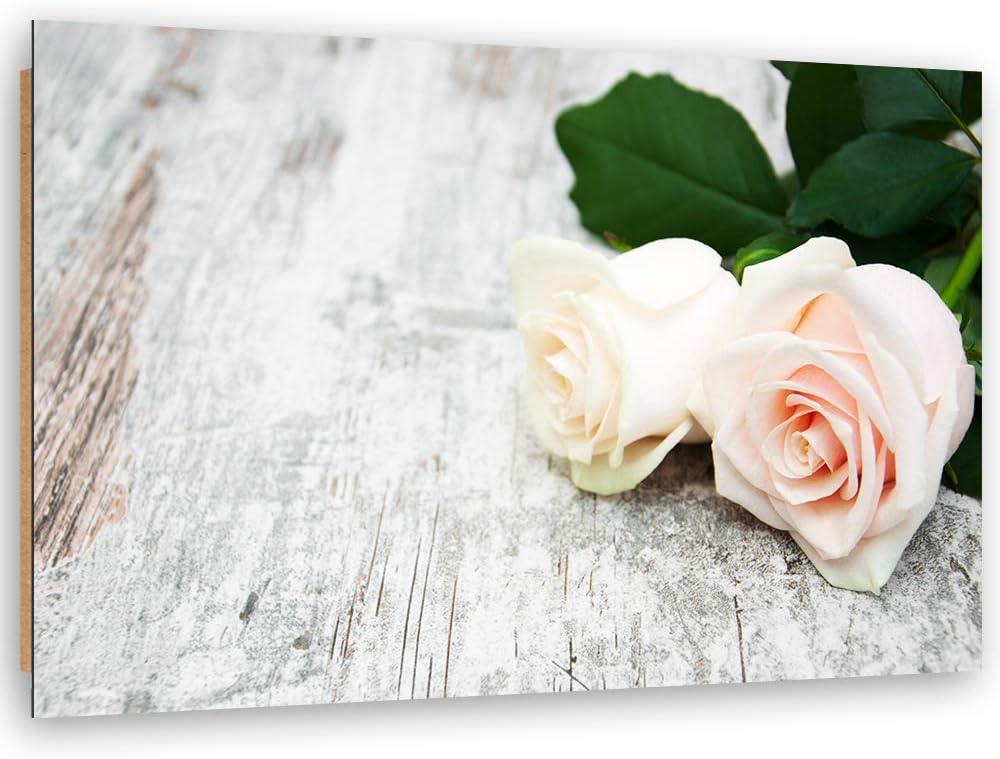 Wandbild Rose Modern Deko Kunst Bilder Pflanze Beige 90x60 cm M14554 90x60 cm, M14554 90x60 cm