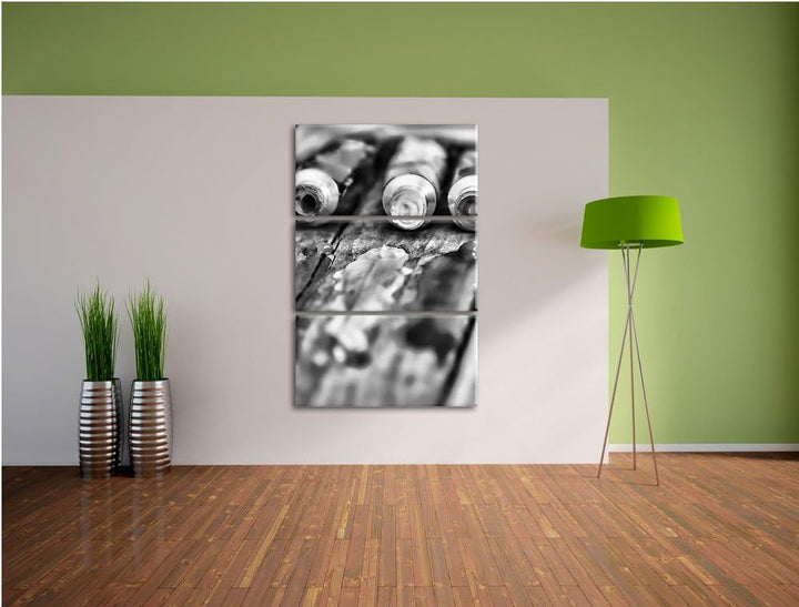 Pixxprint Farbtuben / 3-Teilig/Gesamtmass 120cm Leinwandbild bespannt auf Holzrahmen/Wandbild Kunstd