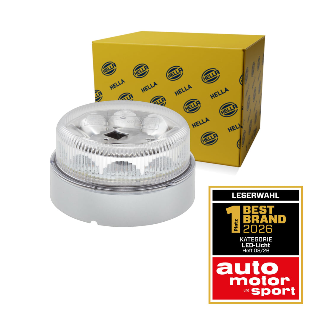 HELLA - LED-Blitz-Kennleuchte - K-LED Blizzard - 12/24V - gelb - Anbau/geschraubt - Kabel: 150mm - S