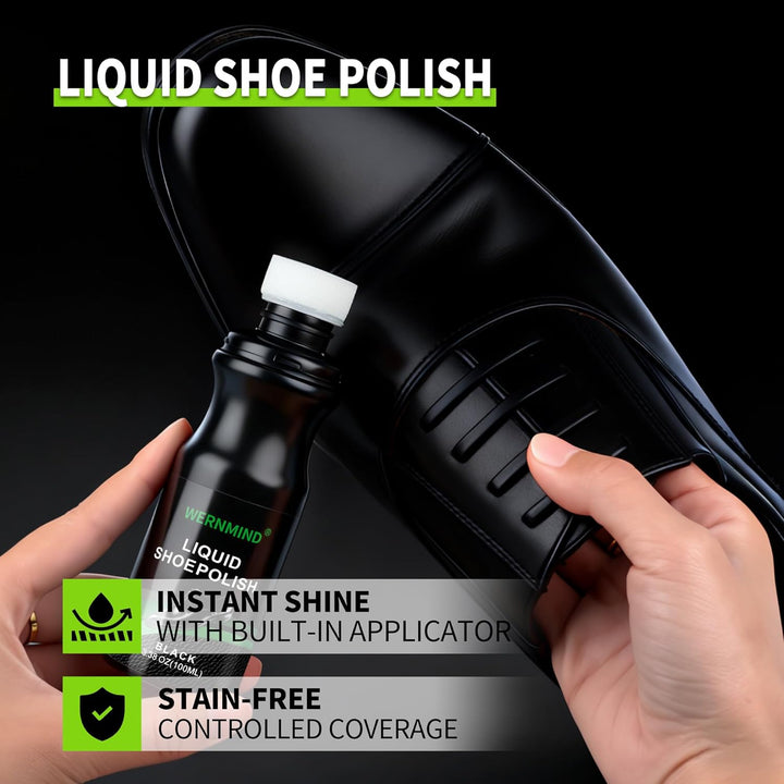 Schwarzes Schuhputzset 100 ml Sofort-Schuhputzset für Stiefel und Schuhe Leder pflegen und schützen