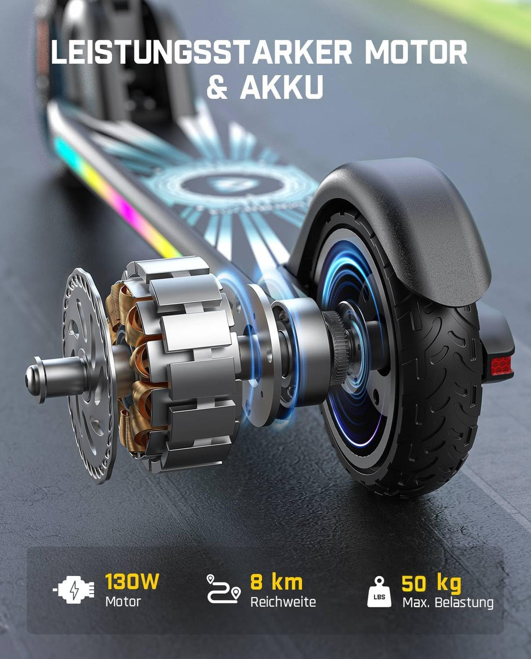 FanttikRide C9 Apex E Scooter Kinder von 120-160CM, Faltbarer elektroscooter,Höhenverstellbar E Roll