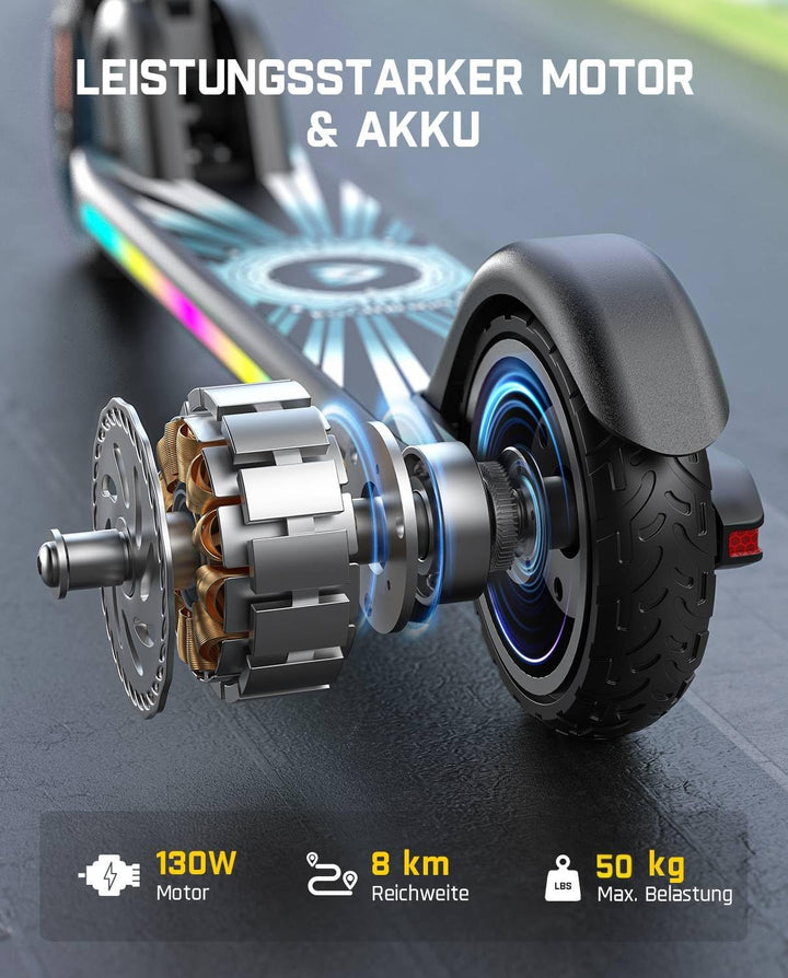 FanttikRide C9 Apex E Scooter Kinder von 120-160CM, Faltbarer elektroscooter,Höhenverstellbar E Roll