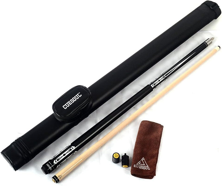 CUESOUL 19 Unzen 1/2 Jointed Maple-Pool Queue mit Etui CSBK002+CASE, CSBK002+CASE