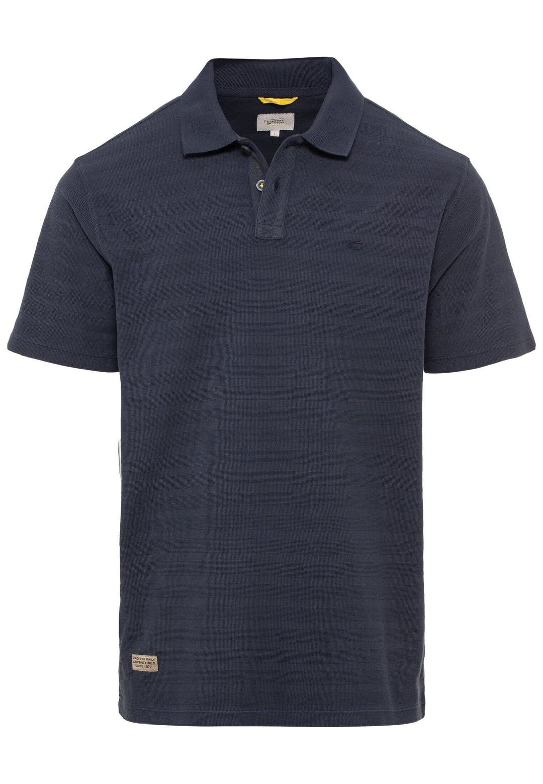camel active Herren Kurzarm Poloshirt im tonalen Streifenmuster S Night Blue