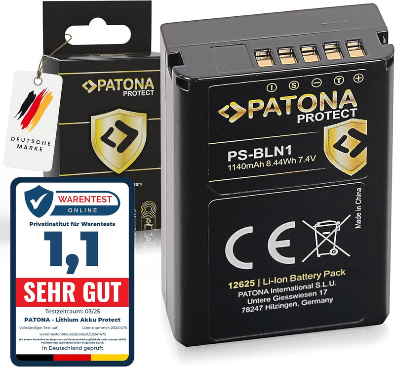 PATONA Protect PS-BLN-1 Akku 1140mAh Ersatzakku kompatibel mit Olympus OMD OM-D E-M1 EM1 E-M5 EM5 E-