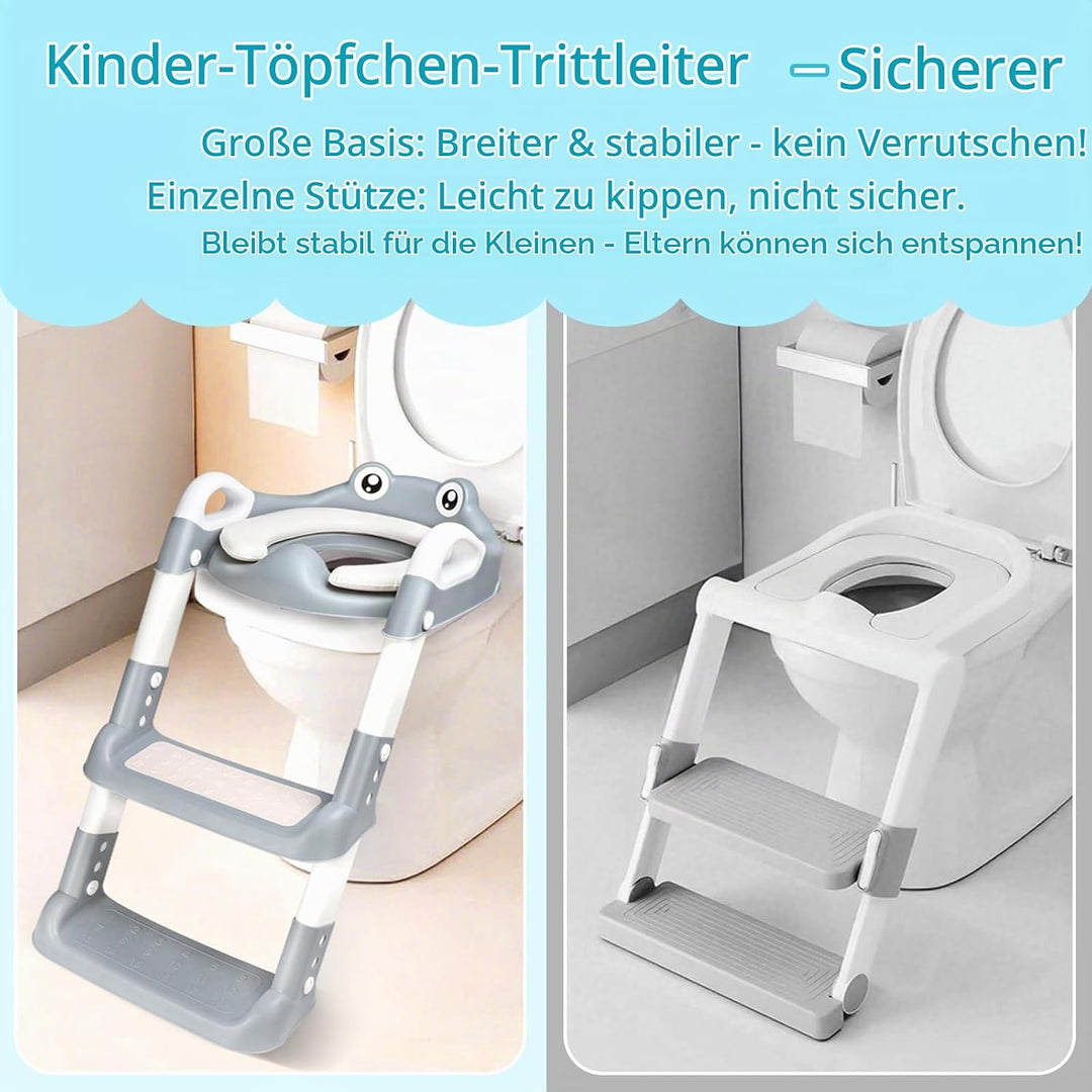 Toilettensitz Kinder mit Treppe, Toilettentrainer für Kinder, 2 IN 1 Toilettentrainer mit Treppe für