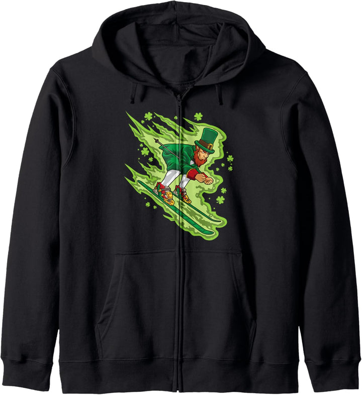 Ski Leprechaun - Irischer Wintersport - Skifahren Schnee Kapuzenjacke