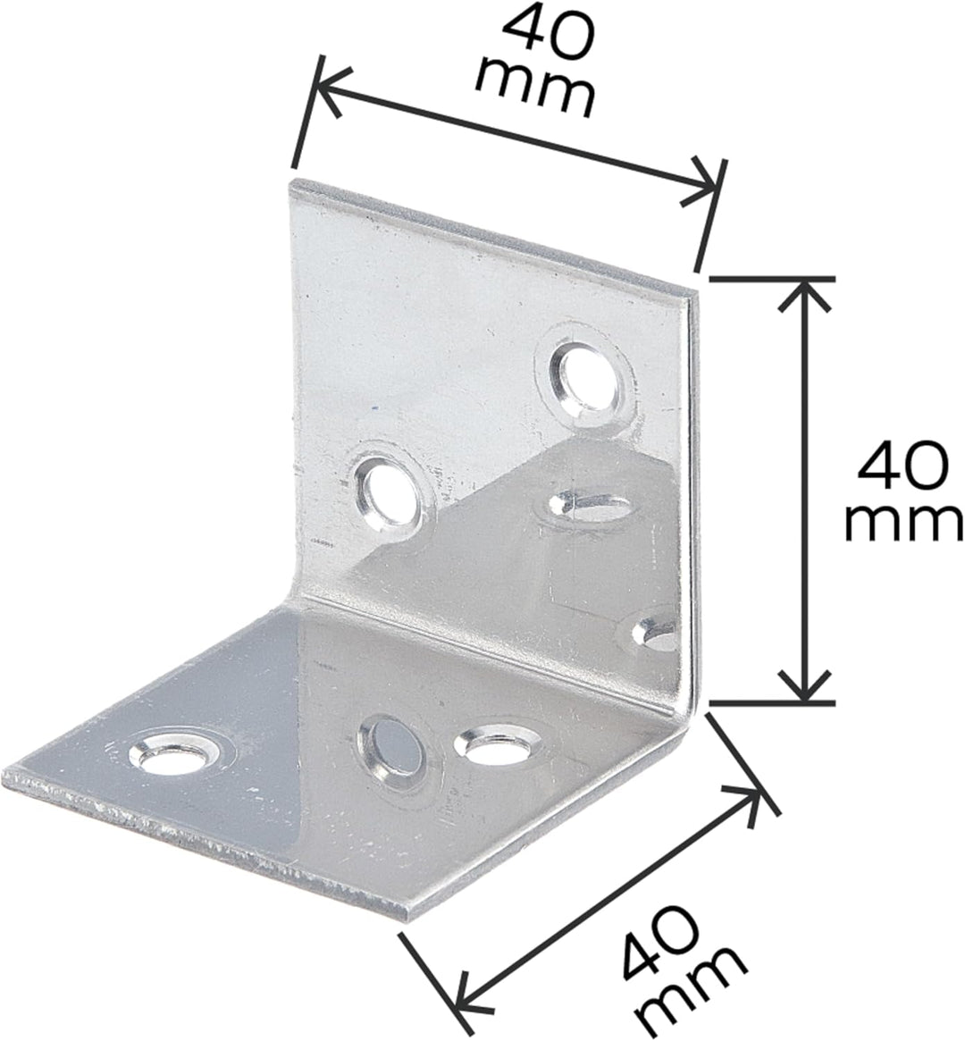 Alberts 851798 Winkelverbinder | Edelstahl | 40 x 40 x 40 mm | 25er Set 40 x 40 x 40 mm (25 Stk.), 4