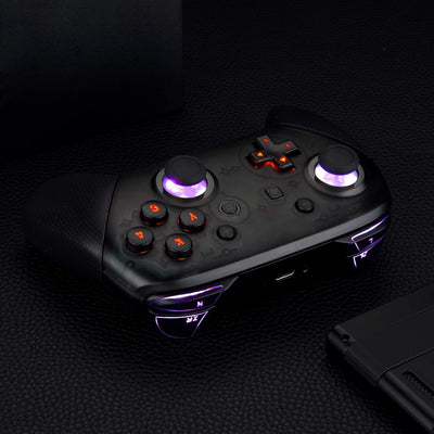 eXtremeRate DTFS LED Tasten Kit für NS Switch Pro Controller, 9 Modi 6 Bereiche Leucht Thumbsticks D