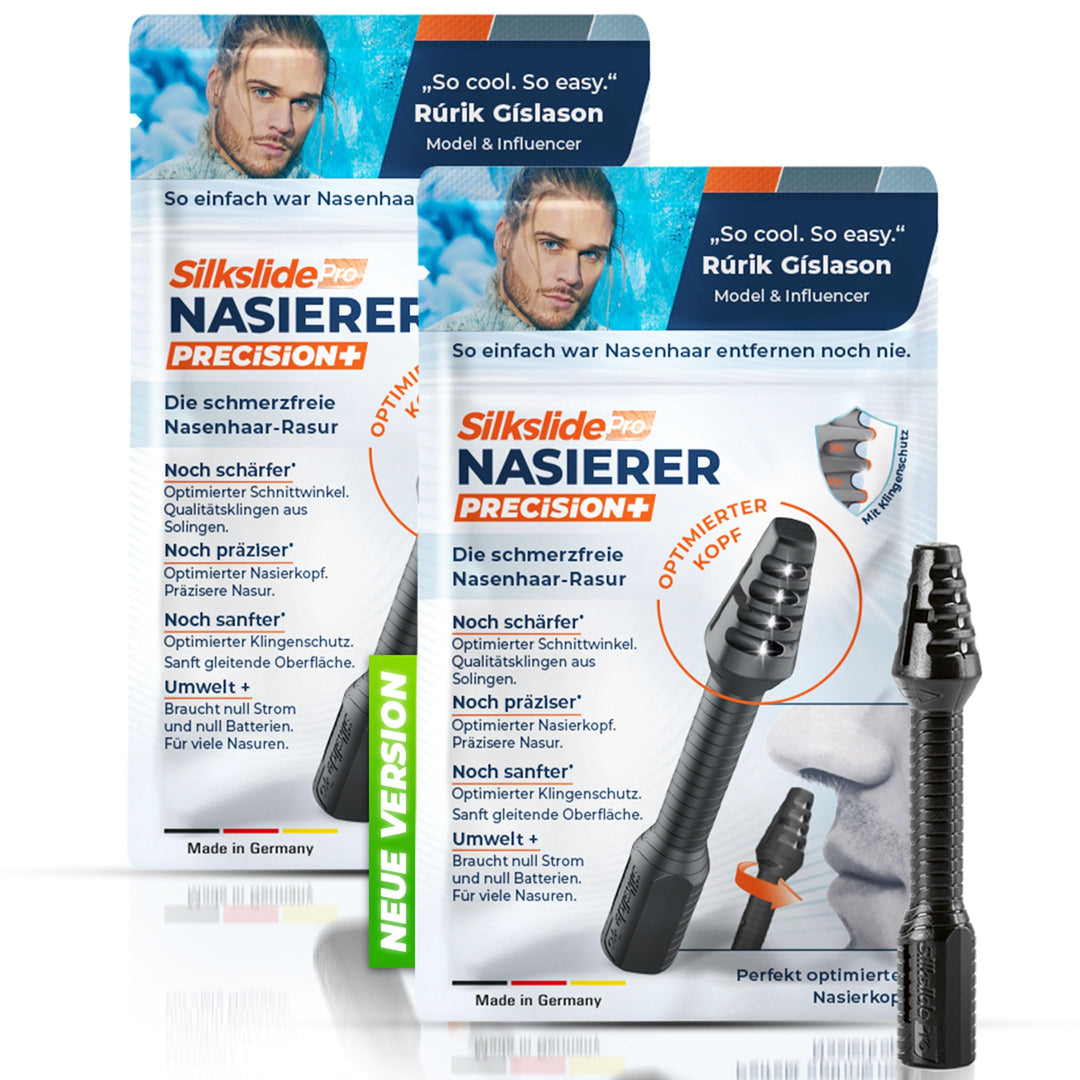 SilkslidePro Nasierer 2er Set - Nasenhaartrimmer Herren - Nasenhaarentferner - Hochpräzise Klingen a