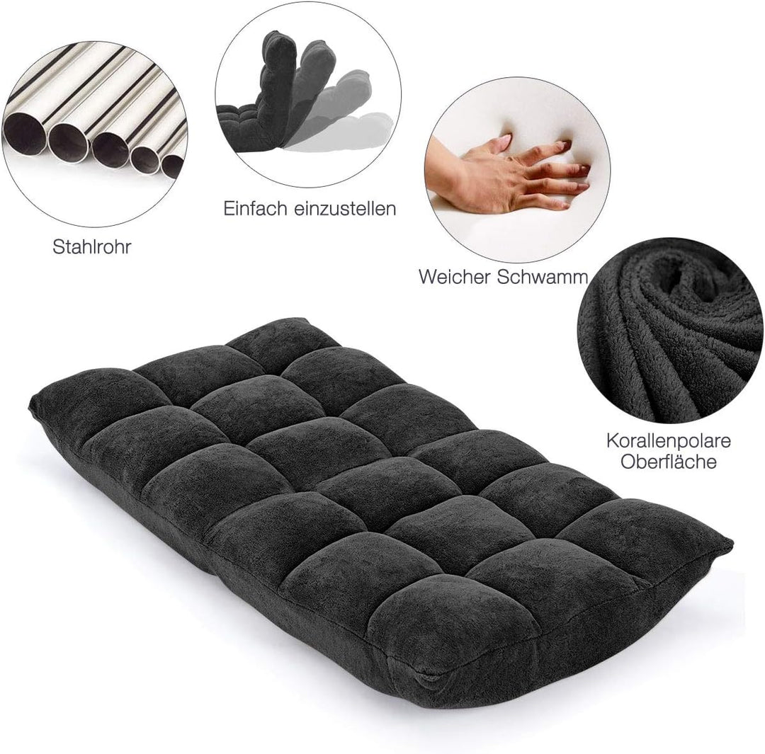 GOPLUS Bodenstuhl, Bodensofa mit Rückenlehne, Bodensessel mit Schlaffunktion, Floor Chair, Lazy Sofa