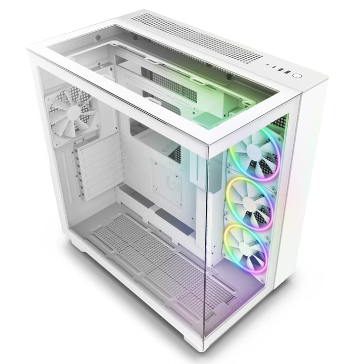 NZXT H9 Elite Dual-Chamber ATX Mid-Tower PC Gaming-Gehäuse – CM-H91EW-01 - Enthält 3 x 120mm F120 RG