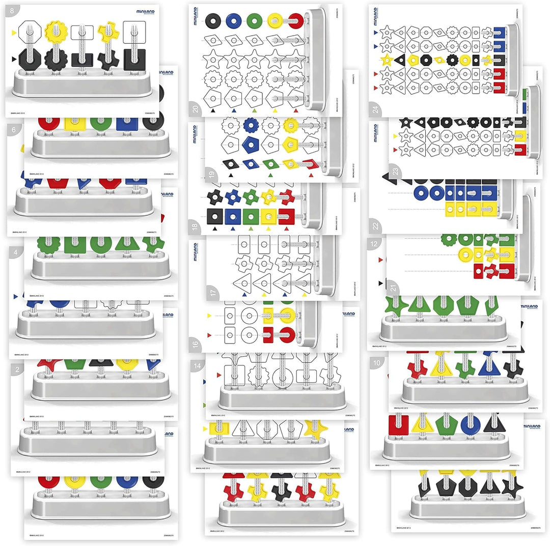 MINILAND EDUCATIONAL 95270 Koffer Formenspiel ABA Color 100 Formen