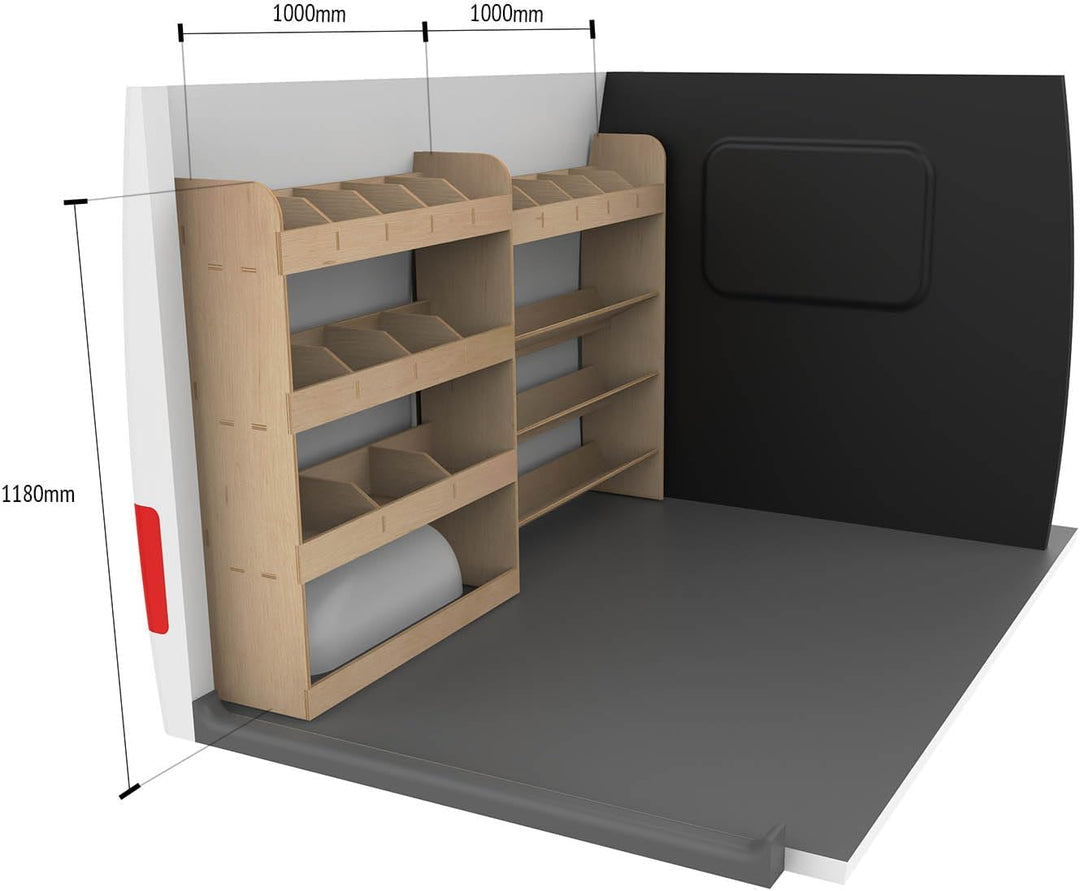 Vanify - Kompatibel mit Volkswagen Transporter T5 T6 L1 2003+ Fahrzeugeinrichtung Fahrzeugregale, We