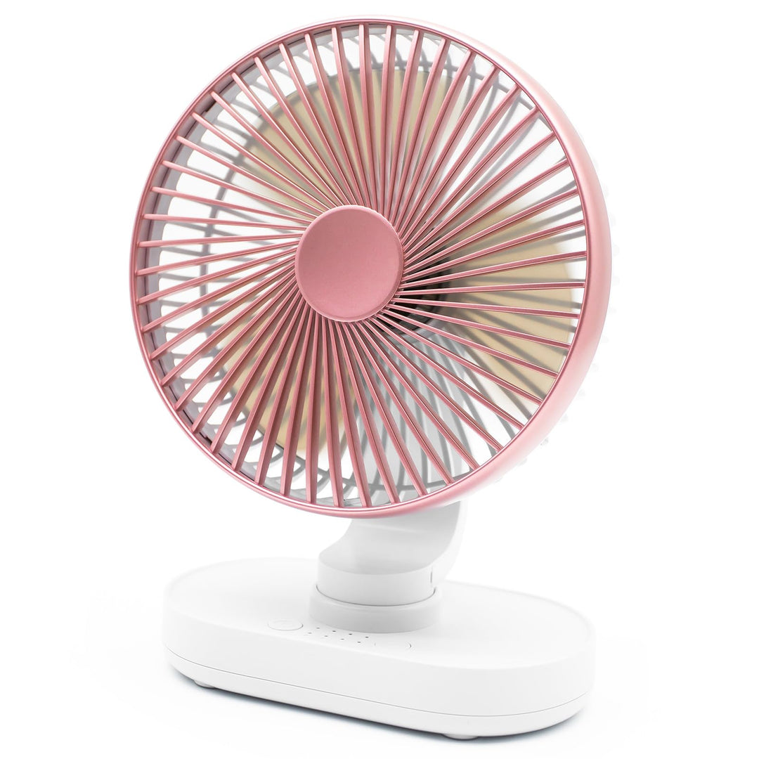 Tischventilator sehr Leise, 16,5CM Klein Ventilator, Auto Oszillierend, 4 Geschwindigkeiten, Starkem