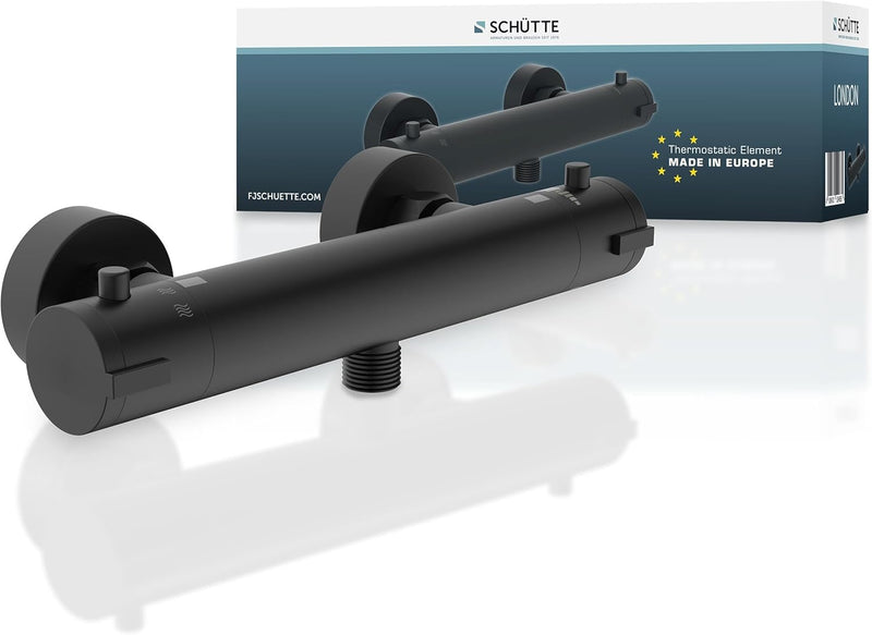 SCHÜTTE 52466 LONDON Thermostat Duscharmatur mit Verbrühschutz bei 38℃, Brausethermostat/Mischbatter
