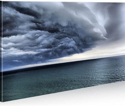 islandburner Bild Bilder auf Leinwand Stormy Beach Sturm Strand 1p XXL Poster Leinwandbild Wandbild