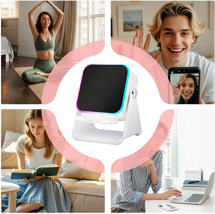 Induktionslautsprecher – Klappbarer Audio-Bracket Station mit Licht, 10 W Telefonhalterung, Induktio