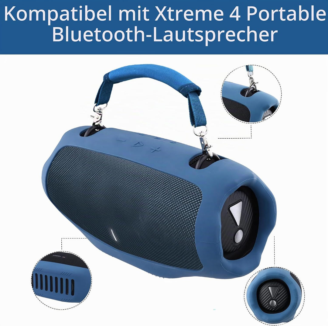 co2CREA Tragetasche Case Silikonhülle kompatibel mit JBL Xtreme 4 Tragbarer Bluetooth Lautsprecher,T
