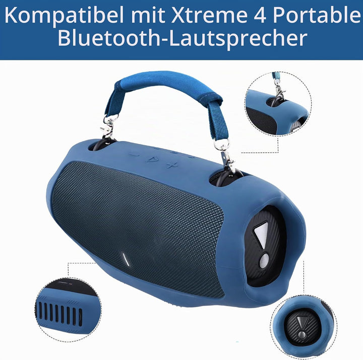 co2CREA Tragetasche Case Silikonhülle kompatibel mit JBL Xtreme 4 Tragbarer Bluetooth Lautsprecher,T