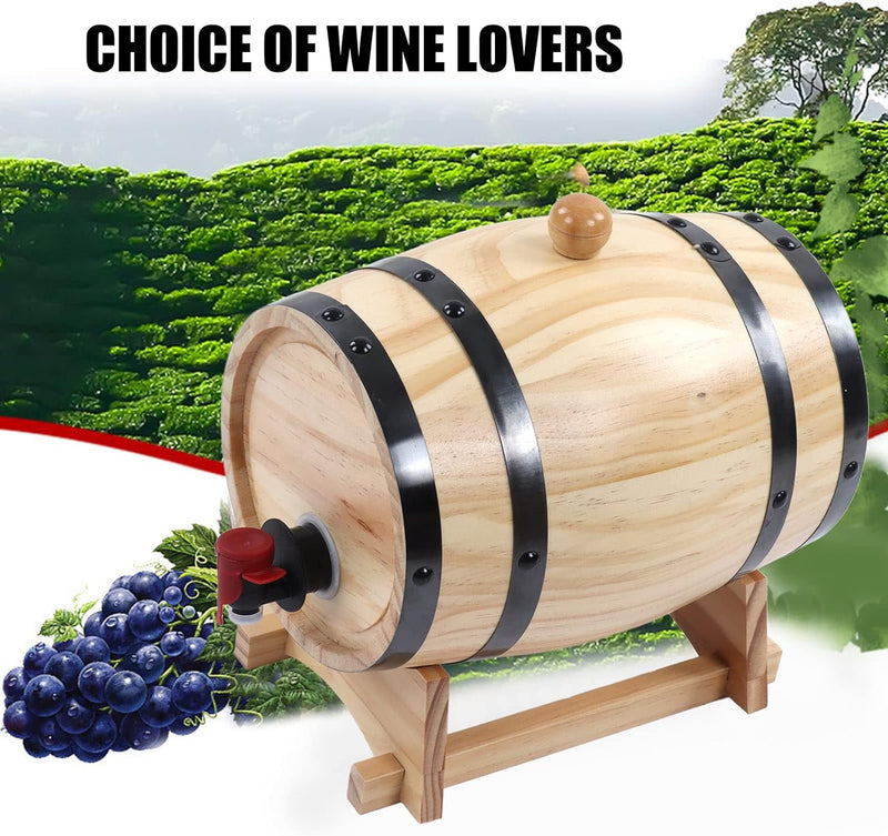 Fass aus Holz, Whiskyfässer, Barrique aus Eicheneiche, Kiefernfässer für Wein mit Wasserhahn, Stopfe