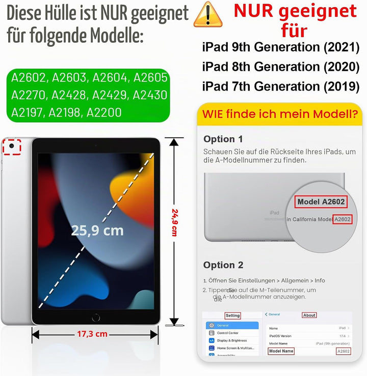 Fintie Hülle mit Tastatur für iPad 9. / 8. / 7. Generation (10.2 Zoll, 2021/2020/2019), Beleuchtete