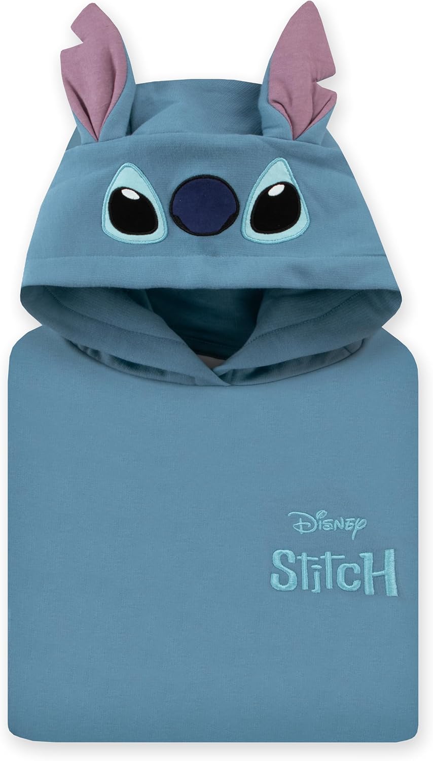 Disney Lilo Und Stitch Hoodie, Langer Kinder Hoodie, Stitch Pullover Mit 3D-Ohren, Baumwoll Mädchenk