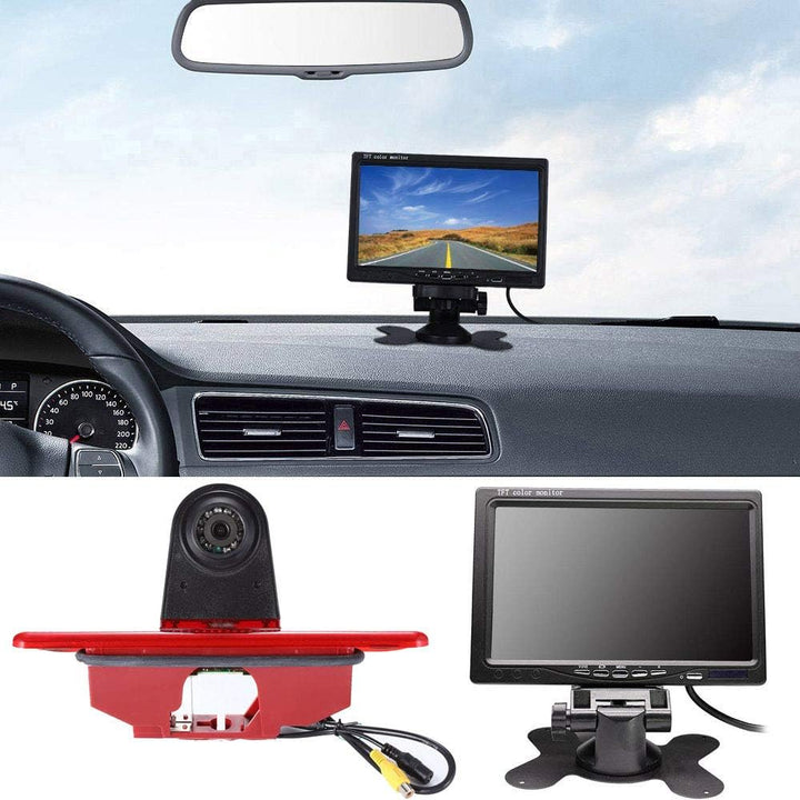 Kalakus HD 7 Zoll Monitor+ im 3.Bremslicht Bremsleuchte Rückfahrkamera Einparkhilfe Kit für Peugeot