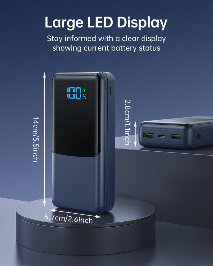 Coblob Power Bank 27000mAh, Powerbank Schnellladefunktion USB C PD 20W Fast Charge, Portable Charger