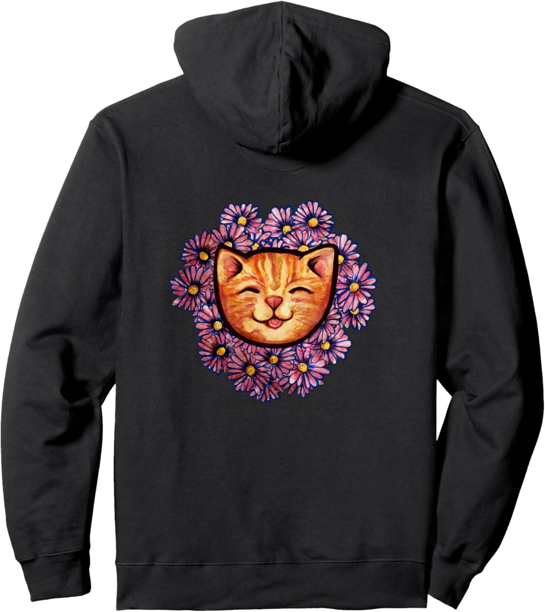 Happy Orange Tabby Cat Nette Katze Pullover Hoodie