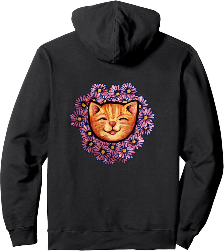 Happy Orange Tabby Cat Nette Katze Pullover Hoodie