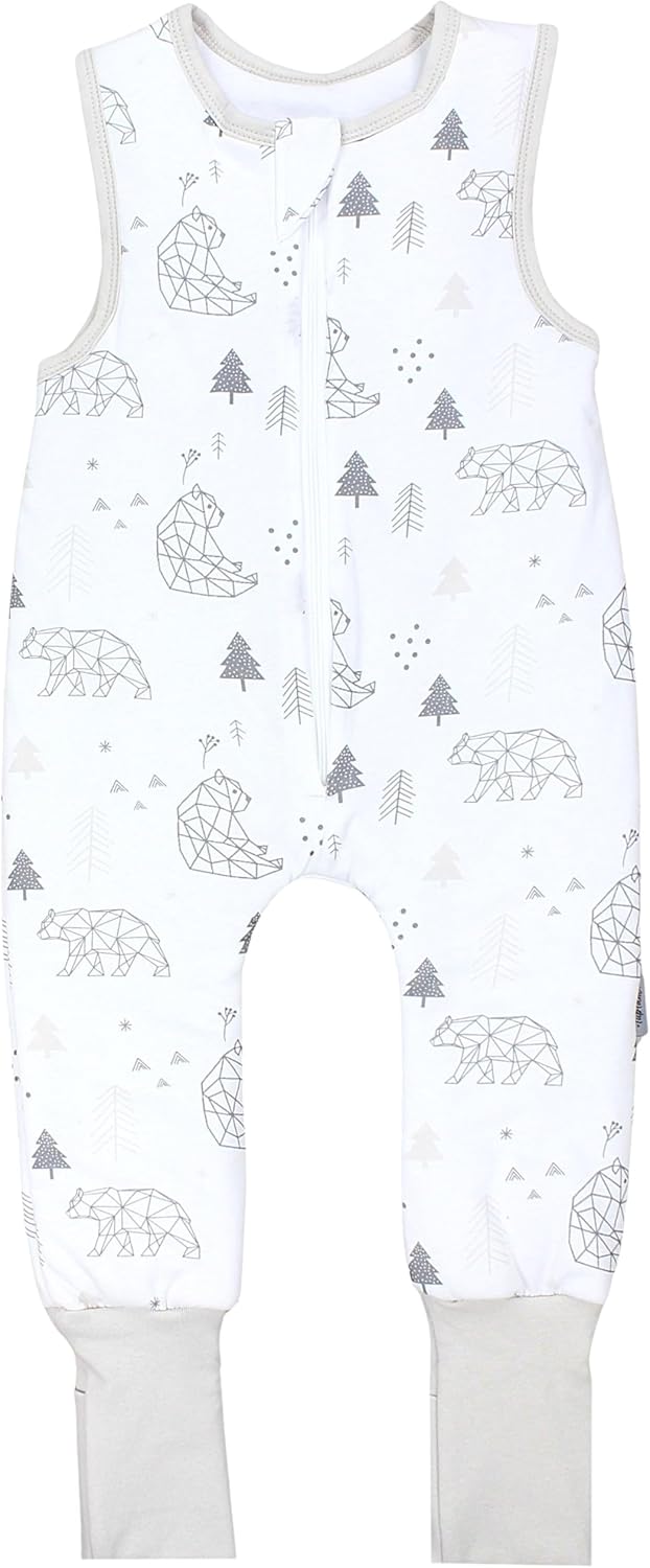 TupTam Baby Ganzjahresschlafsack mit Füssen - 2,5 TOG - OEKO-TEX - Unisex 68-74 Eisbär Zeichnung ums