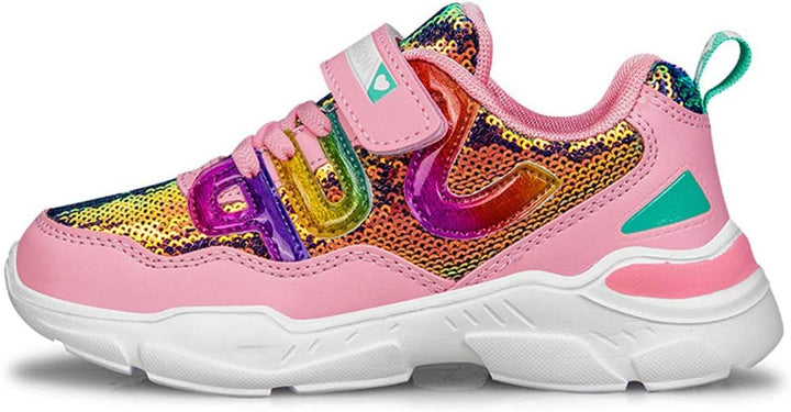 Mädchen Turnschuhe Sparkle Scales Sneaker Kinderschuhe mit Klettverschluss(28-38 EU), Pink