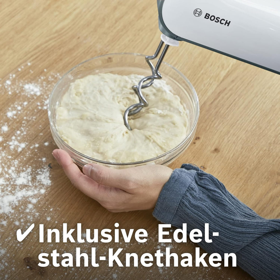 Bosch Handrührer Styline MFQ49700, 5 Stufen, 2 Edelstahl Rührbesen- und Knethaken, Spiralkabel, Mixs