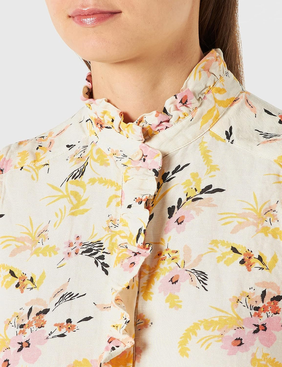 Part Two Damen Poulapw to Classic Fit Shirt, Peony Leaf Bouquet Print, XS