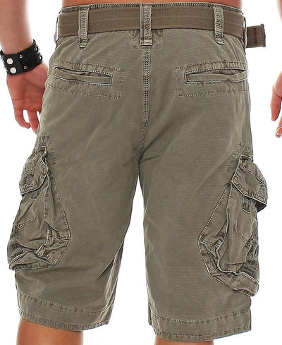 Jet Lag Herren Cargo Shorts Take Off 3 (16) mit Gürtel Cement W33