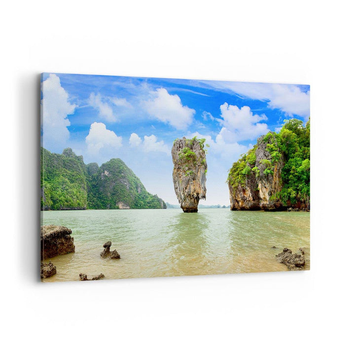 Bilder auf Leinwand 100x70cm Leinwandbild Stein Strand Landschaft Gross Wanddeko Bild Schlafzimmer K