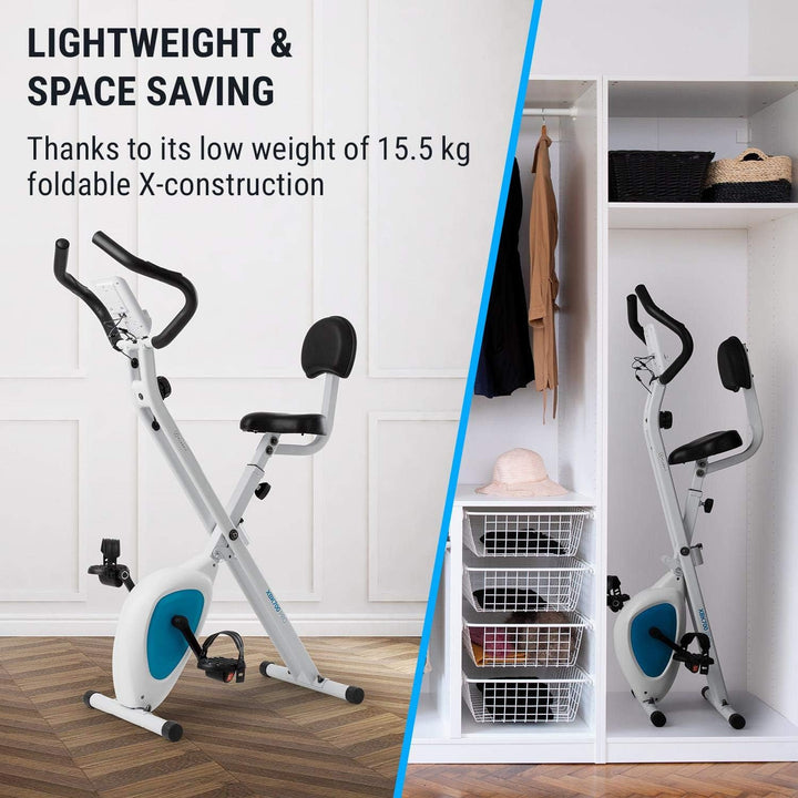 Capital Sports Azura Air Heimtainer, F Bike mit Magnet-Widerstand, Heimtrainer-Fahrrad Klappbar, Fit