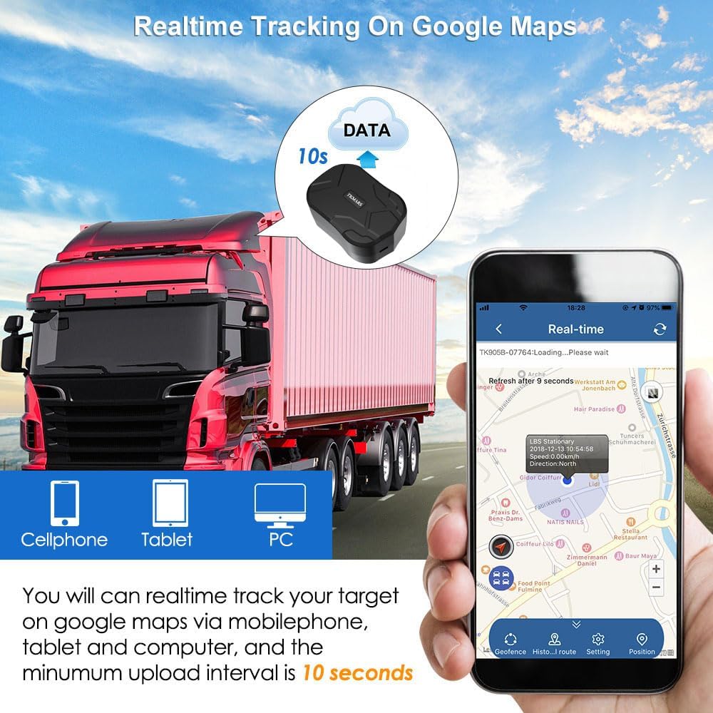 TKMARS GPS Tracker Auto Tracker für Auto 20000 Mah bis Zu 240 Tage Standby-Zeit GPS Tracker mit SIM