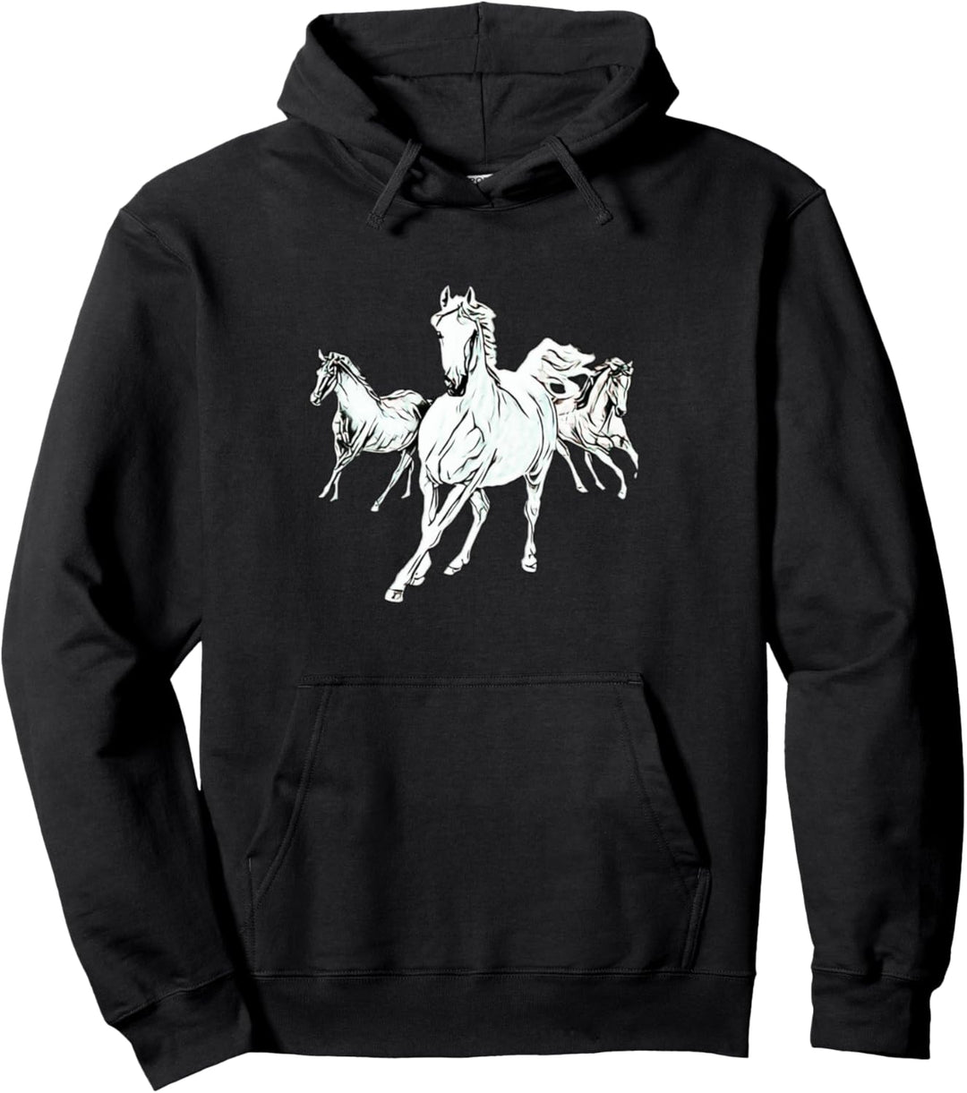 Pferde Motiv Pullover Hoodie