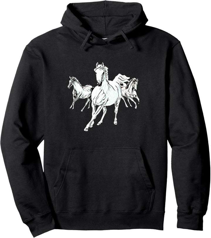 Pferde Motiv Pullover Hoodie