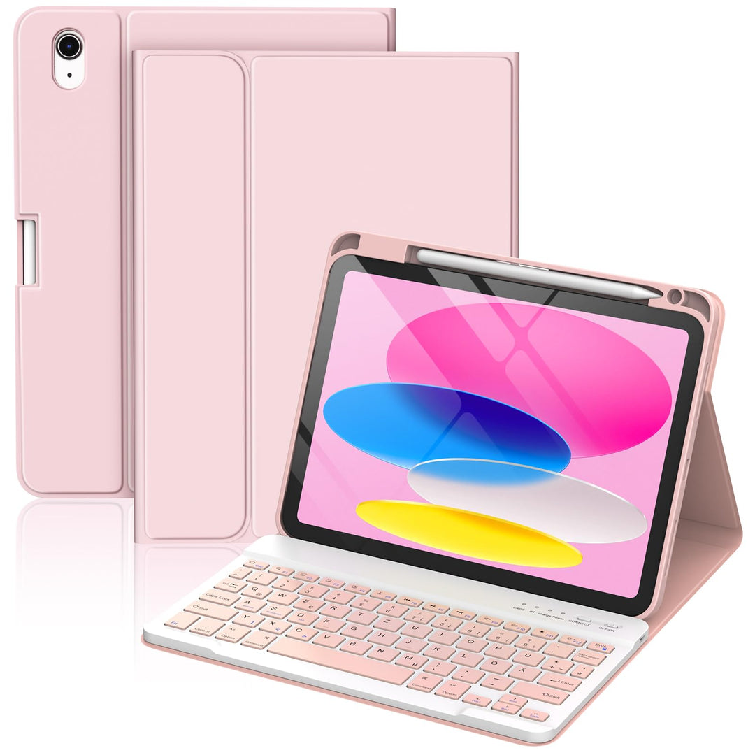 CC Store Hülle mit Tastatur für iPad A16 11 Generation 2025/10 Generation 2022 (11/10.9 Zoll), Magne