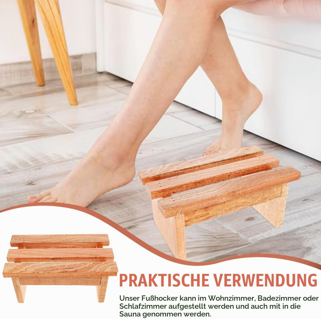 Fusshocker Aus Holz Badewannen Fussstütze Stabiler Sauna Tritthocker Kompakte Grösse Mehrzweck Fussh