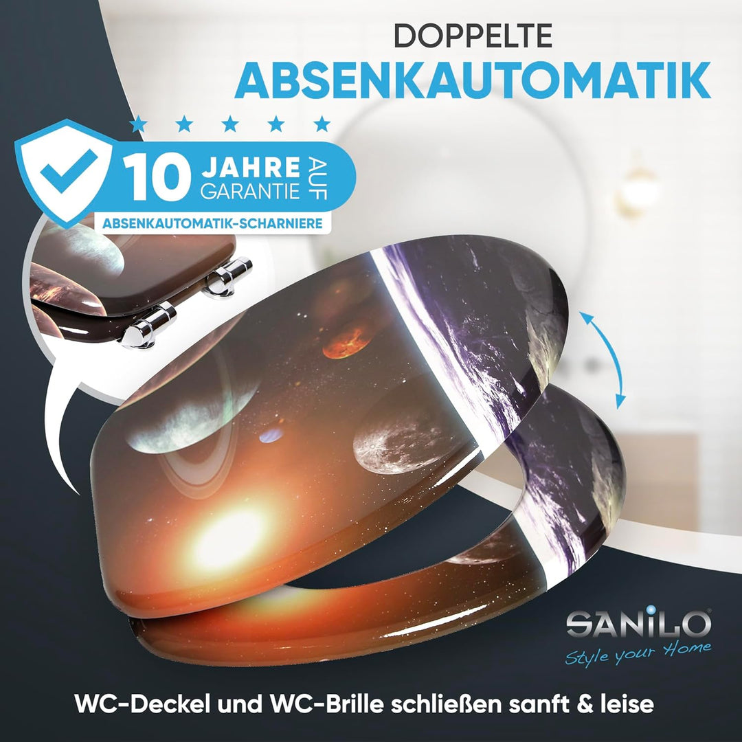 Sanilo WC Sitz mit Absenkautomatik, viele schöne schwarze Toilettendeckel zur Auswahl, hochwertige u