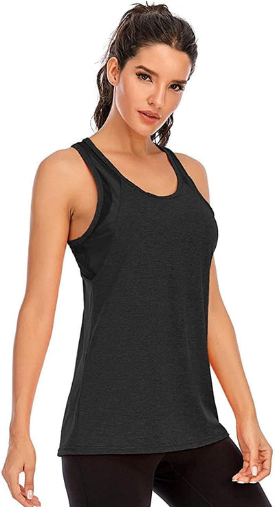 Nekosi Damen Yoga Tanktops Ärmelloses Sportshirt Kleidung Mesh Zurück Fitness Laufen Shirt Sport Obe