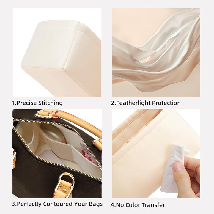 DGAZ Handtasche Tasche Organizer, Seide Innentaschen für LV Speedy Nano/20/25/30/35/40/45 Tasche, Le
