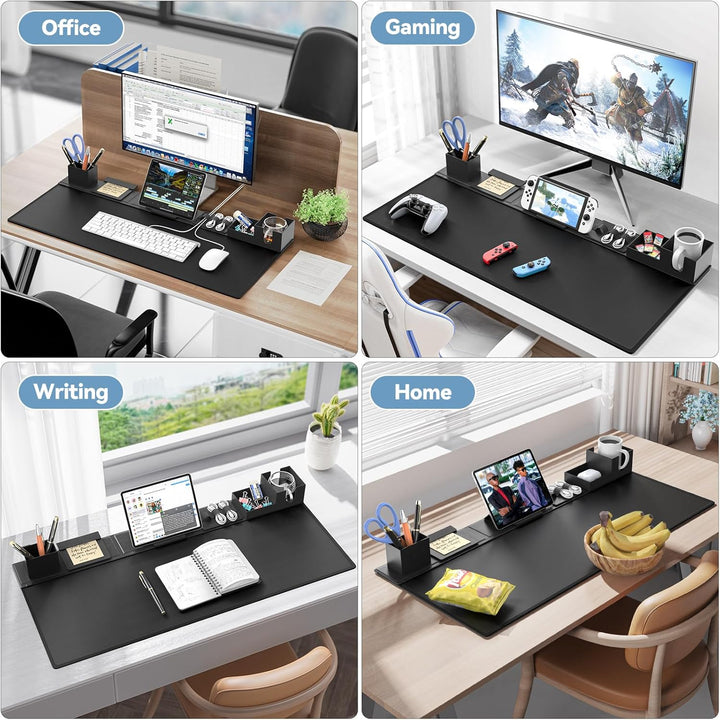 KDD 6 in 1 Schreibtisch Unterlage & Gaming Mauspad XXL, Rutchfeste Desk Mat mit DIY Magnetisch Organ