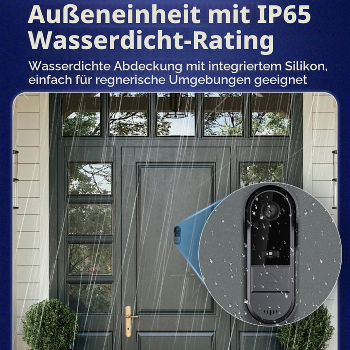 Kabellose Türklingel für den Aussenbereich, wasserdicht, Video-Türsprechanlage, mit Kamera, HD-Monit