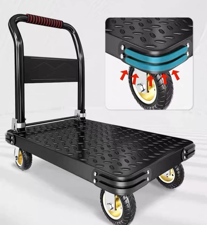 Platform Trucks Industrial Trolley 90x60cm Portable Moving Cart Large Flatbed with Wheels 2200kg. Lo