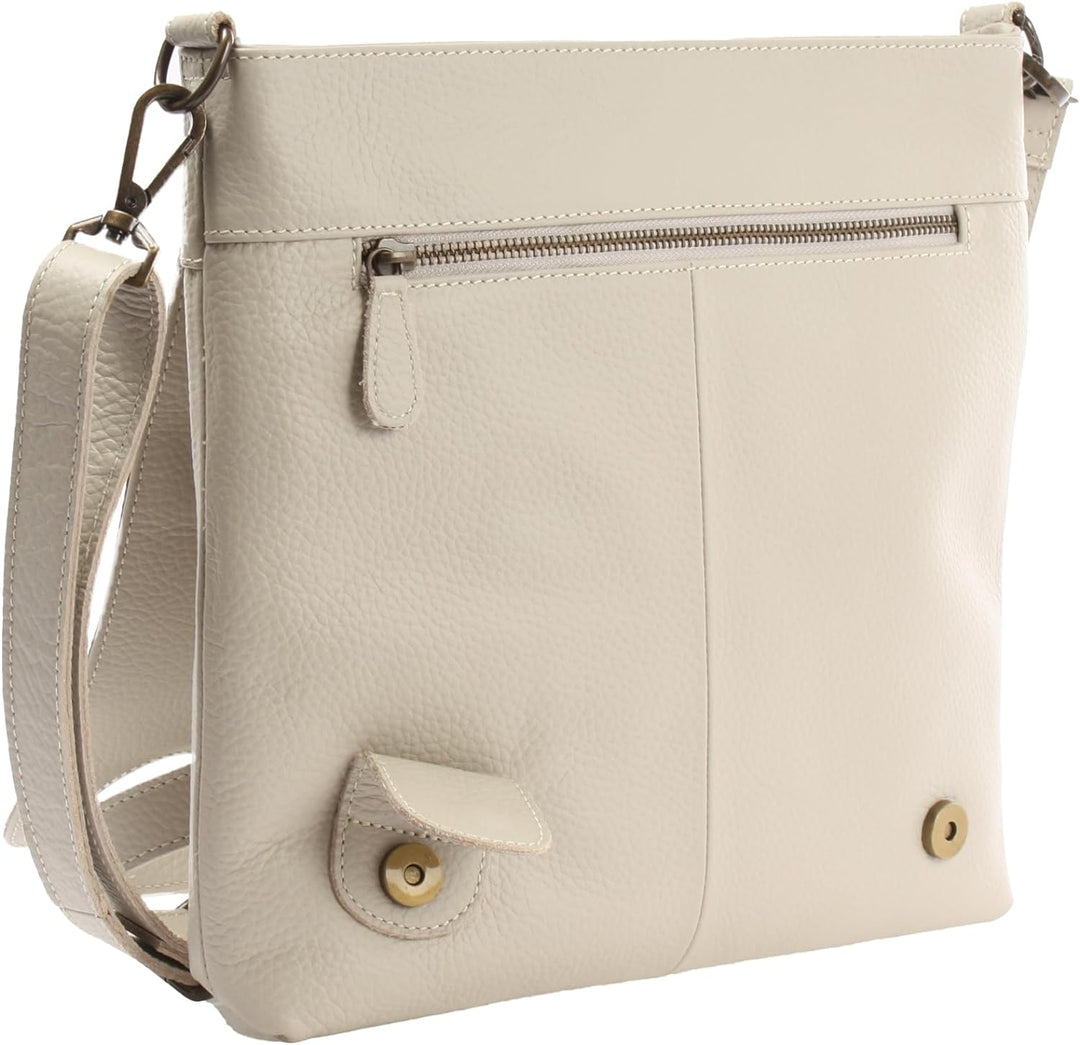 LECONI Umhängetasche Damen-Tasche Crossbag Leder Natur Schultertasche Vintage-Look Ledertasche Fraue